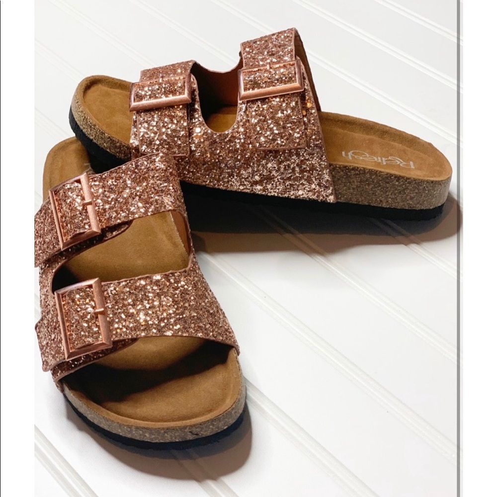 NEW Rose gold glitter sandals